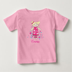 Camiseta Cor aquosa de boneca branca personalizável