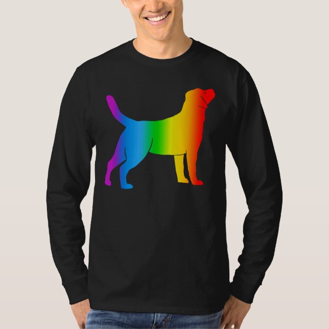 Camiseta Cor Arco-Íris do Cachorro do Retriever (Frente)
