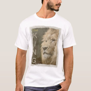 Camiseta Cor Branca de Leão de Tendência de Modelo Personal