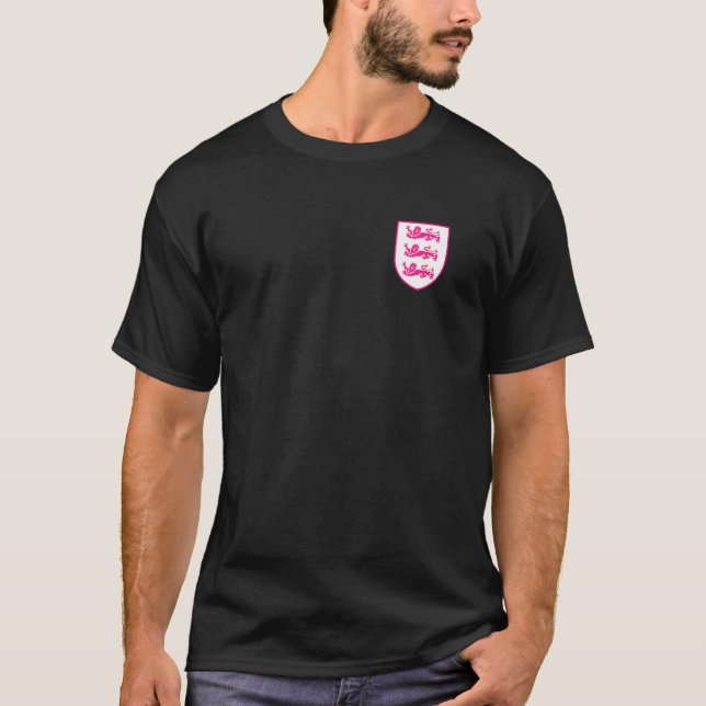 Camiseta Cor branca rosa Inglaterra Três Leões Heráldicos M (Frente)