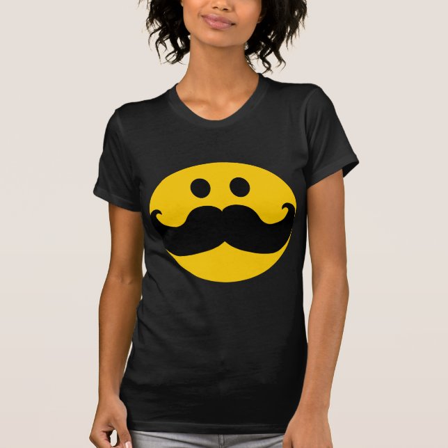 Camiseta Cor customizável do fundo do bigode) (Frente)