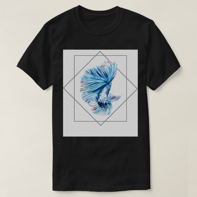 Camiseta Cor da água da betta azul (Frente do Design)