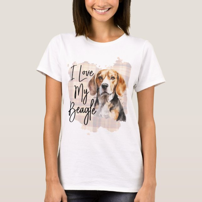 CAMISETA COR DA ÁGUA EU ADORO MEU CACHORRO BEAGLE (Frente)
