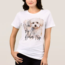 CAMISETA COR DA ÁGUA EU AMO MEU CACHORRO DE FRISE