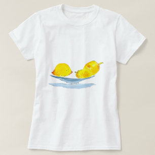Camiseta Cor da água fruta amarela limões