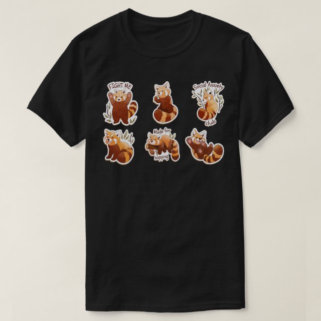 CAMISETA COR DA ÁGUA VERMELHA DE PÂNDA DEFINIDA (Frente do Design)