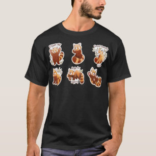 CAMISETA COR DA ÁGUA VERMELHA DE PÂNDA DEFINIDA
