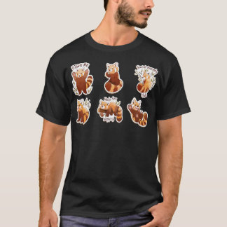 CAMISETA COR DA ÁGUA VERMELHA DE PÂNDA DEFINIDA