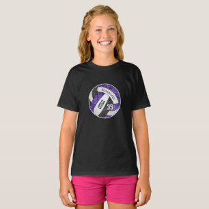 Camiseta Cor da equipe de vôlei de giro preto roxo