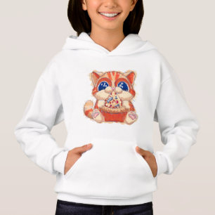 Camiseta Cor da pizza de comida de gato