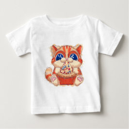 Camiseta Cor da pizza de comida de gato