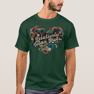 Camiseta COR DA VINTAGEM VIGNETTE DE Rios relativamente lim