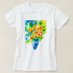 Camiseta Cor d'água da fruta de kumquat laranja