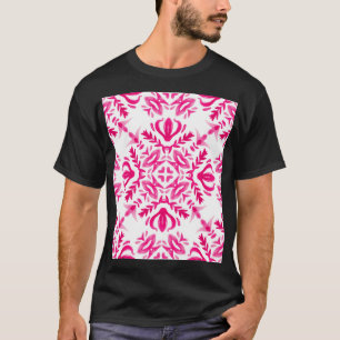 Camiseta Cor d'água rosa: design de azulejo geométrico.