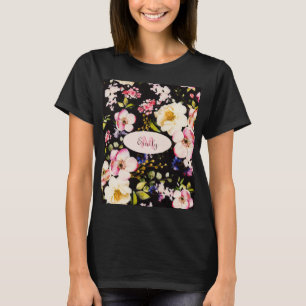 Camiseta Cor d'água - rosada amarela roxas a preto, Monogra
