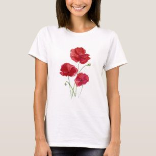 Camiseta Cor d'água Vermelha Picpy Garden Flor Arte floral