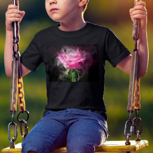 Camiseta Cor de água da flor rosa rosa rosa - bb