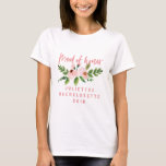 Camiseta cor-de-água floral de madrinha de casamen<br><div class="desc">Camisa-presente de noivado de casamento floral de cor-de-água rosa. O presente perfeito para seu amigo irmão mãe pai tia tio filha filho sobrinha sobrinha avó. No texto do script de tendência e nos gráficos de aquarela modernos. Despedida de solteira/camisa de chá de panela perfeita, ou uma maneira pensada de ser...</div>