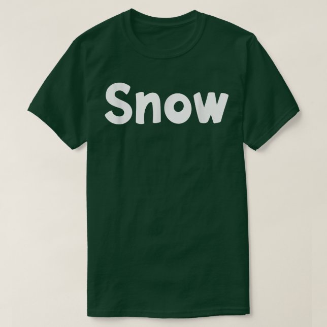 Camiseta Cor de Letra Branca, Moderna, QuicStyle Neve (Frente do Design)