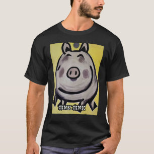 Camiseta Cor de rosa branca Oink Piggie_6