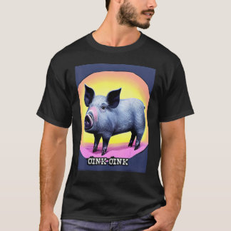 Camiseta Cor de rosa branca Oink Piggie_9