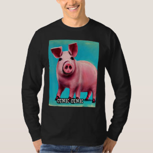 Camiseta Cor de rosa branca Rosa Oink_10