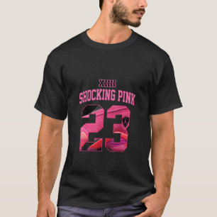 Camiseta Cor de rosa chocante 14s Número de Tee 23 Calçados