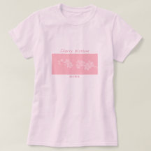 Camiseta cor-de-rosa com flor de cereja