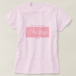 Camiseta cor-de-rosa com flor de cereja