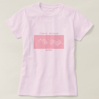 Camiseta cor-de-rosa com flor de cereja
