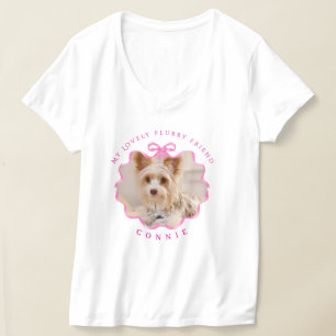Camiseta Cor-de-rosa com folha de fita do arco