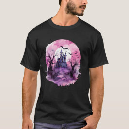 Camiseta cor-de-rosa de halloween assustadora
