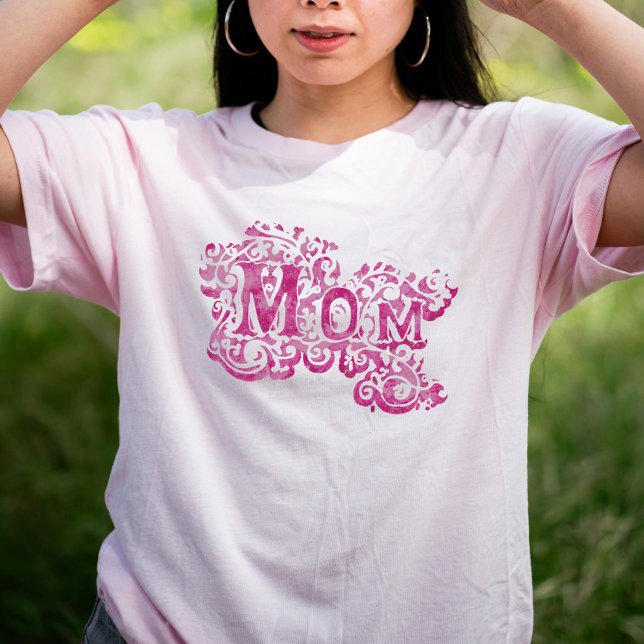 Camiseta cor-de-rosa decorativa "Mãe" (Criador carregado)