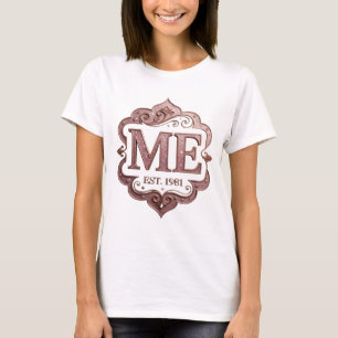 Camiseta Cor-de-rosa Divertido ME EST 1981 Design Personali