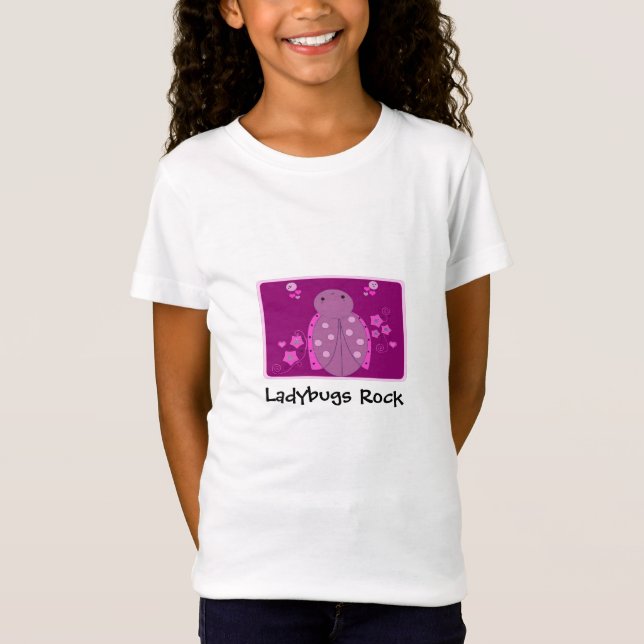 Camiseta Cor-de-rosa e ladybug roxo (Frente)