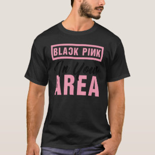 Camiseta Cor-de-rosa preto na sua área K pop pop K