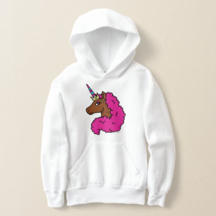 Camiseta Cor-de-rosa quente afro Unicorn
