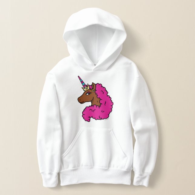 Camiseta Cor-de-rosa quente afro Unicorn (Postura )