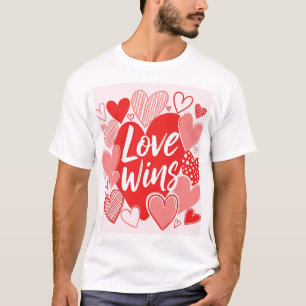 Camiseta Cor-de-rosa-rosa-preto "O amor é a resposta" Teto 