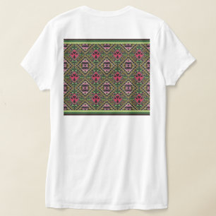 Camiseta Cor-de-rosa vibrante e Abstrato verde