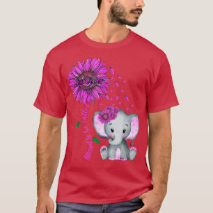 Camiseta Cor do Cancer de Mama Elefante Girassol Rosa