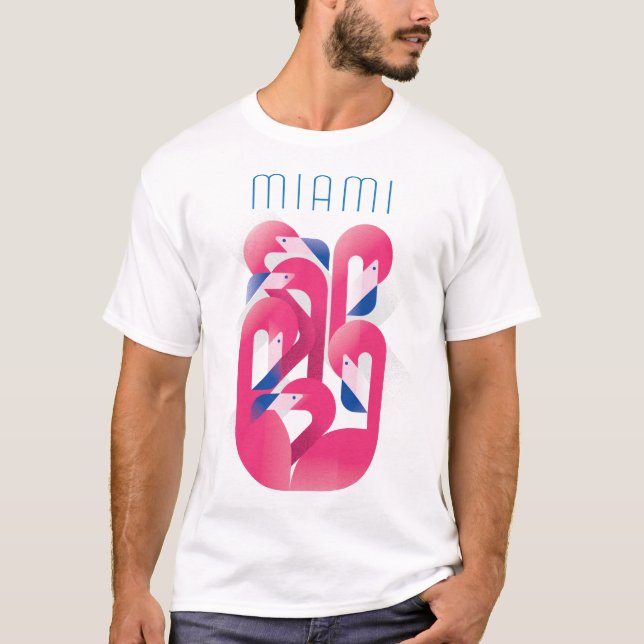 Camiseta Cor do flamingo de Miami (Frente)