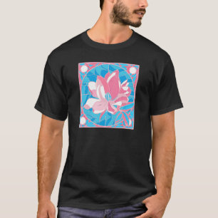 Camiseta Cor do Orgulho Trans do Vidro Floral Estampado Tra