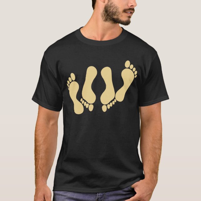 Camiseta Cor dobro da areia das pegadas (Frente)