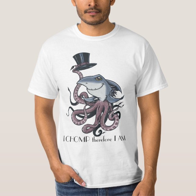 Camiseta Cor dos desenhos animados, EU CHOMP (Frente)