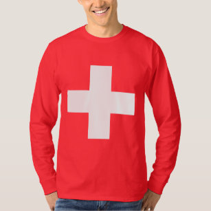 Camiseta Cor editável do fundo, a bandeira da suiça