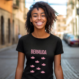 Camiseta Cor Escura da Escola de Peixes das Bermudas