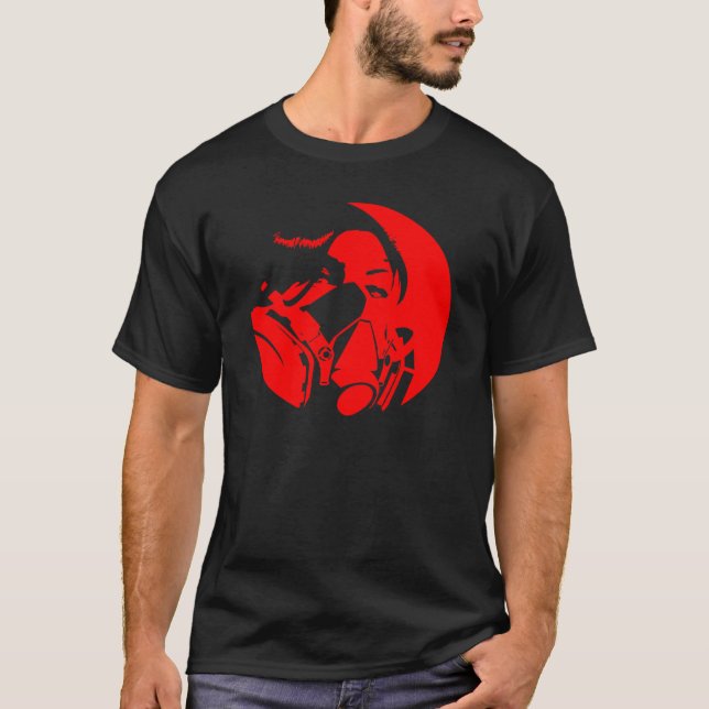 Camiseta cor escura da máscara do graf (Frente)