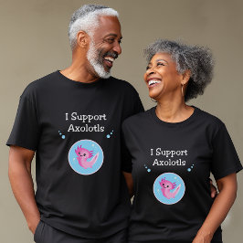 Camiseta Cor Escura dos Axolotls - Púrpura Cuta I