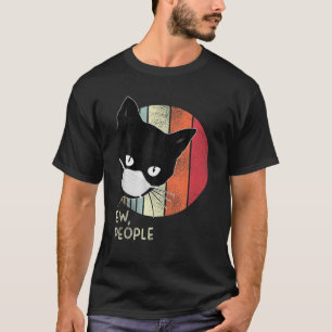 Camiseta Cor Escura Engraçada De Gato Negro Ouro Pessoas G